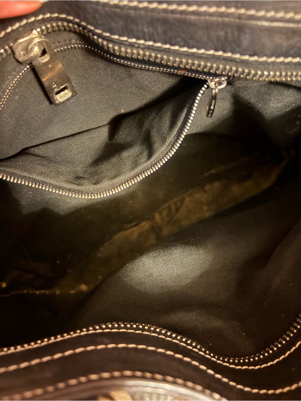 Marc Jacobs STELLA Black Leather Tote Handbag with Front Pockets - Picture 3 of 3